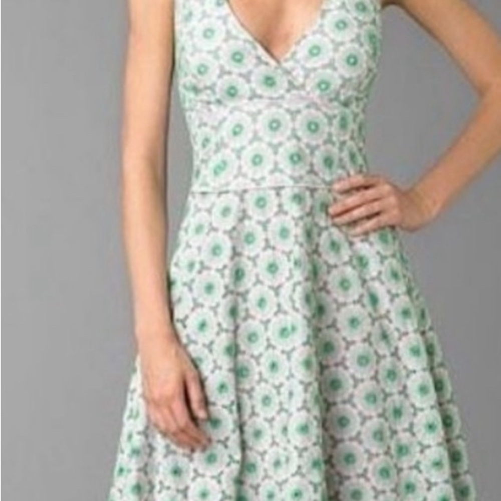 Elegant Green Floral Women's Dress